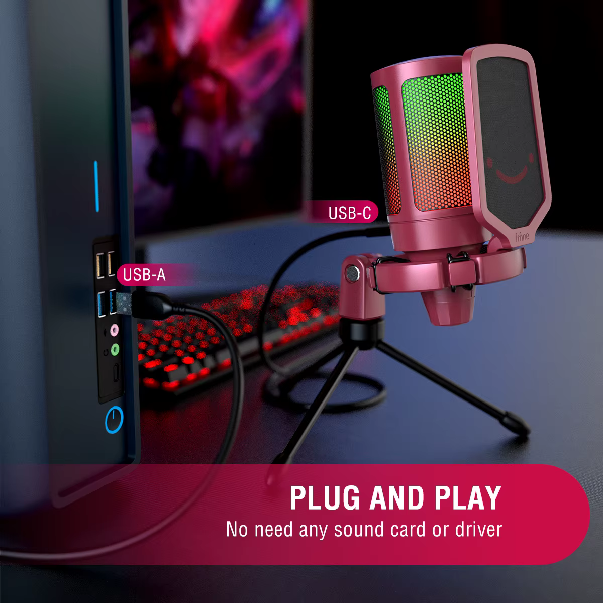Microfone Plug & Play com 49% OFF no cupom FFIL001. Válido até 30/06/2026. 
