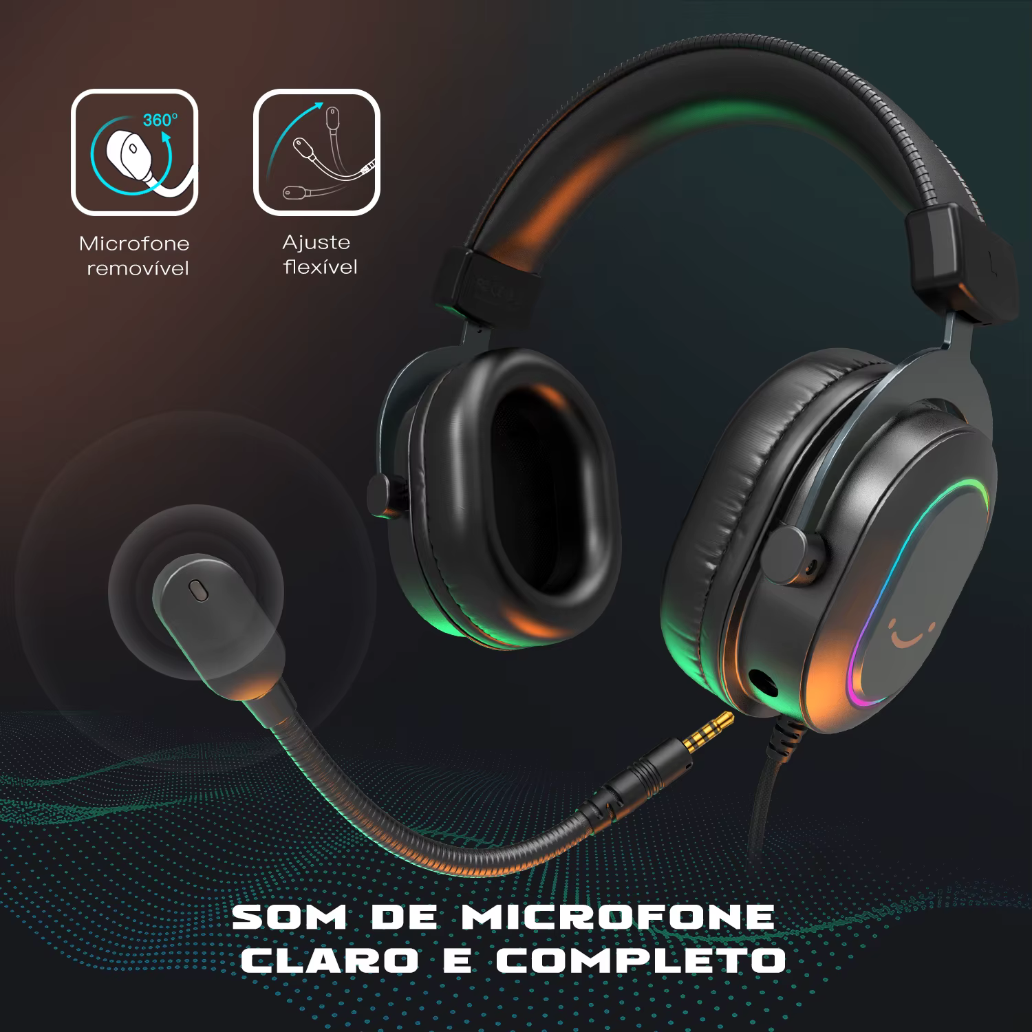 Headset Gamer com microfone com 56% OFF no cupom FFIL001. Válido até 30/06/2026.